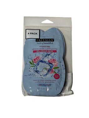 Freeman Hydrating Gel Cream Face Mask 4 Pack Glacier Water Pink Peony